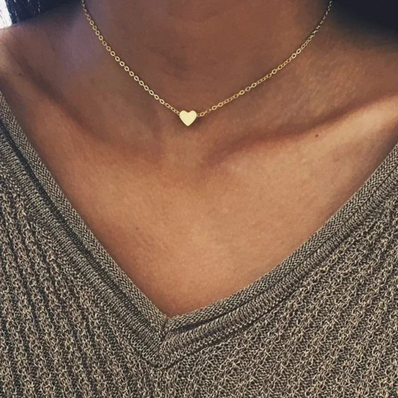 Gold-Tone Tiny Heart Chain Necklace