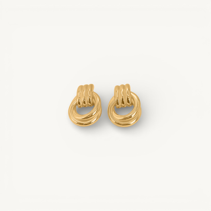 Women's Anchor Loop Drop Earrings in Stainless Steel