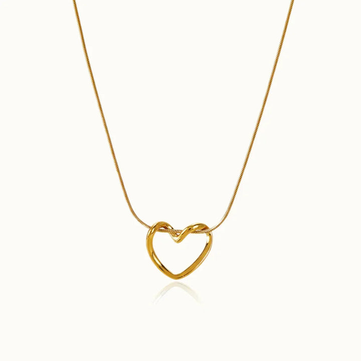 Gold-Tone Knot Heart Pendant Necklace