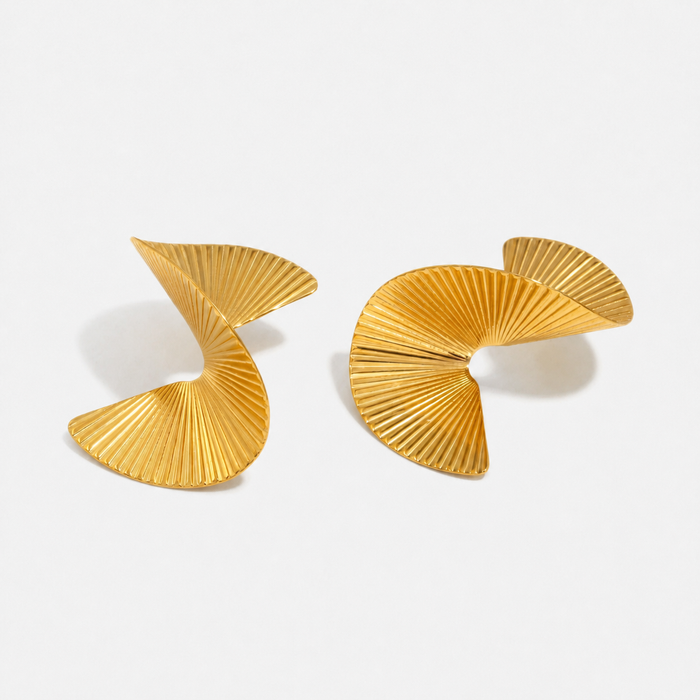 Spira Solis Gold Sculptural Drop Earrings