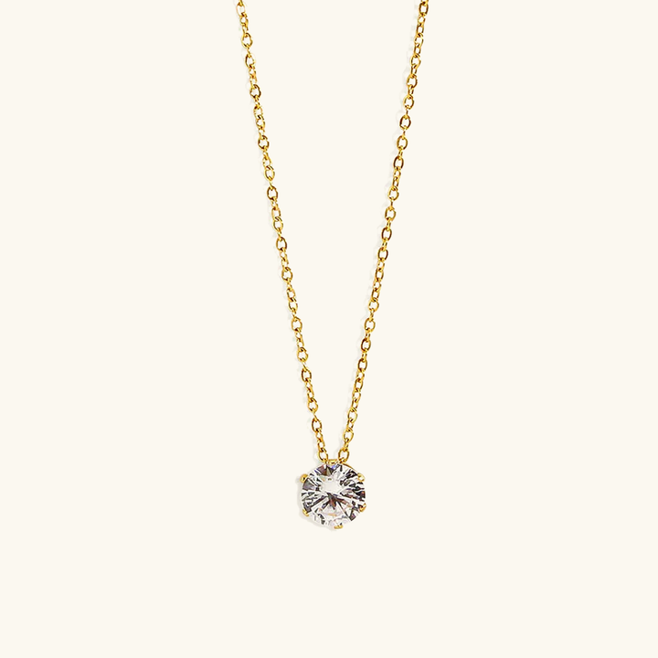 Gold-Plated Cubic Zirconia Pendant Necklace for Women