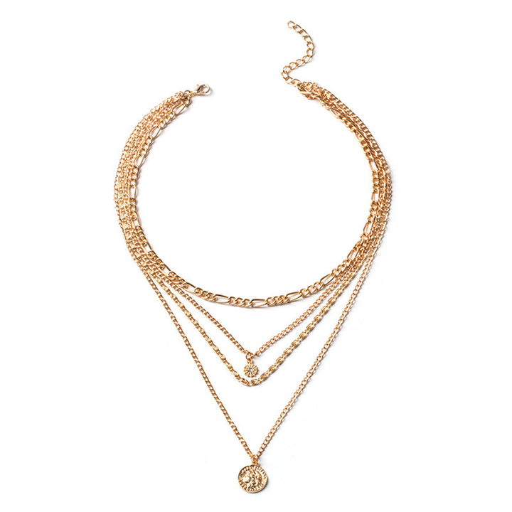 Gold layered coin charm necklace