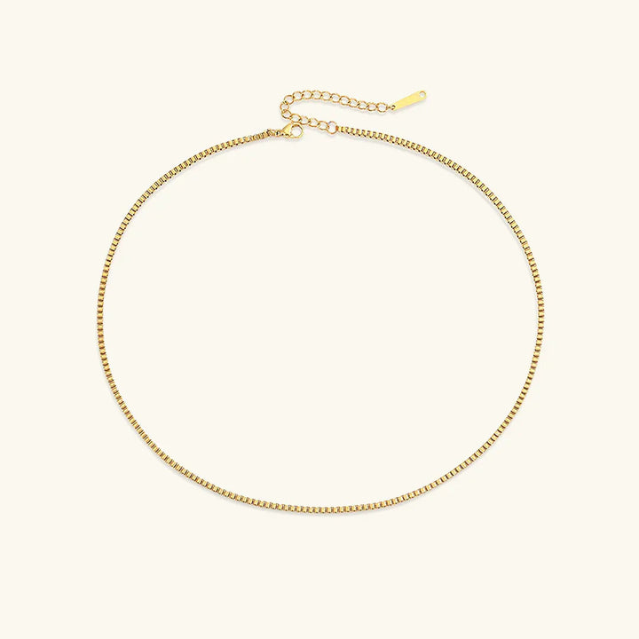 Gold-Plated Box Chain Necklace for Women