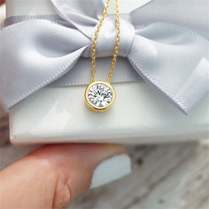 Gold-Plated Crystal Pendant Necklace for Women