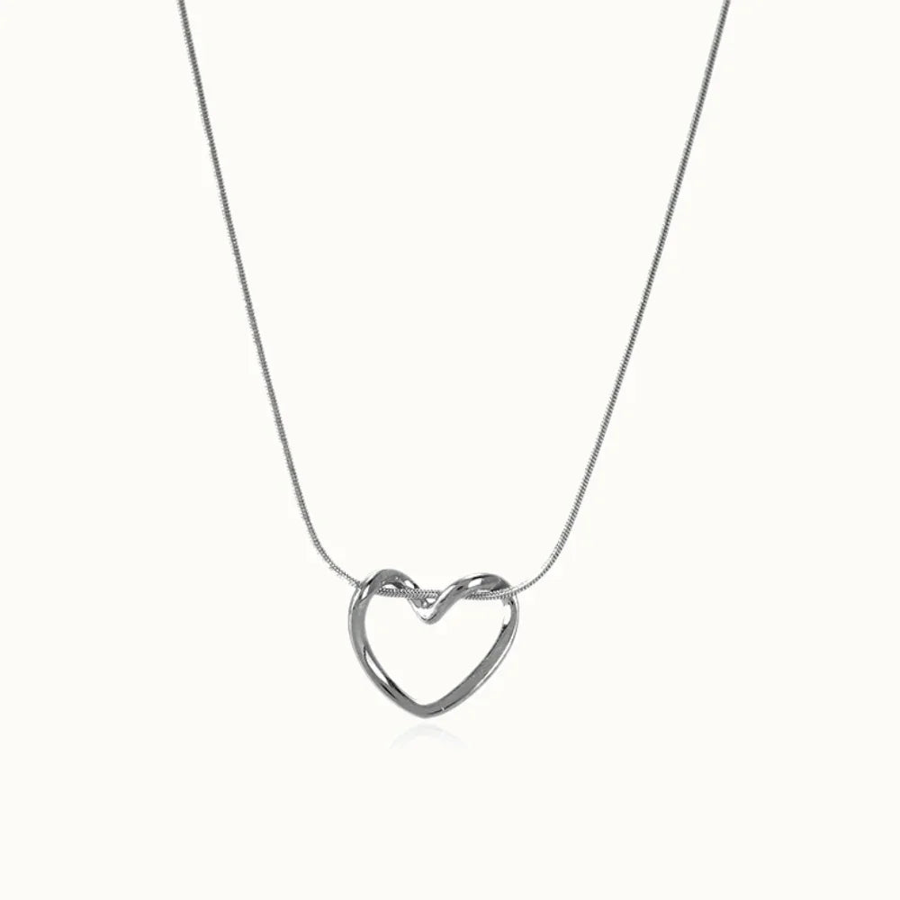 Gold-Tone Knot Heart Pendant Necklace