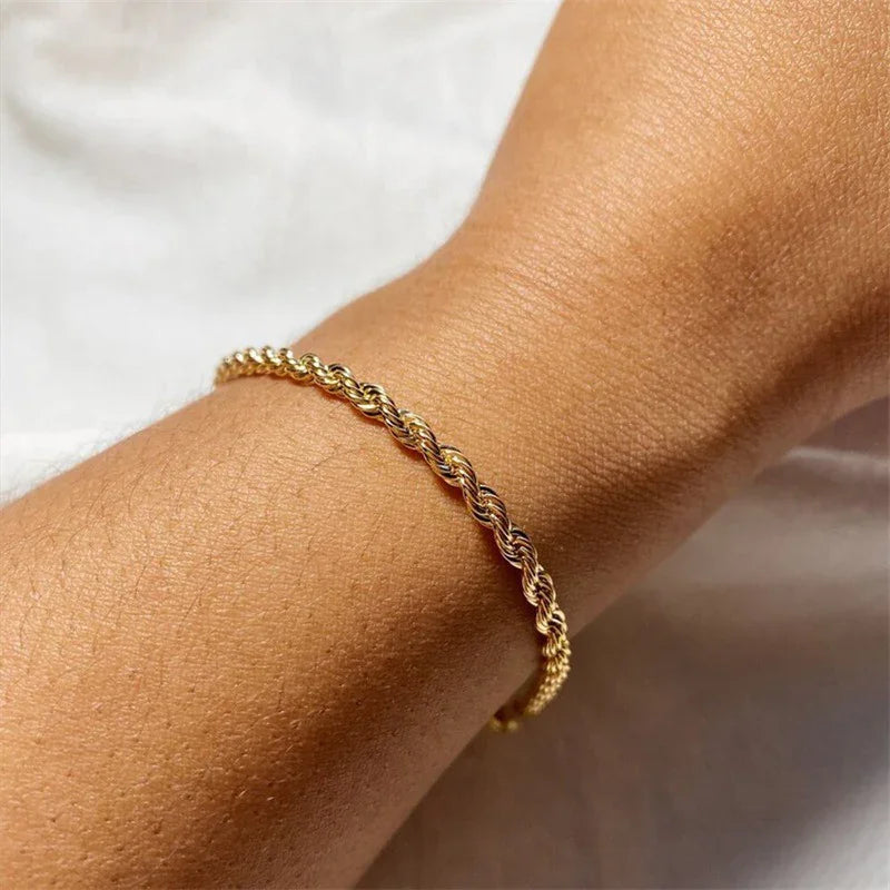 Gold-Plated Rope Chain Jewelry Set