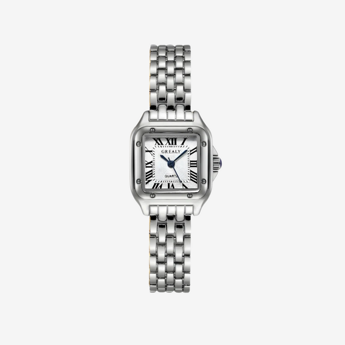 Women's Square Quartz Watch with Roman Numerals