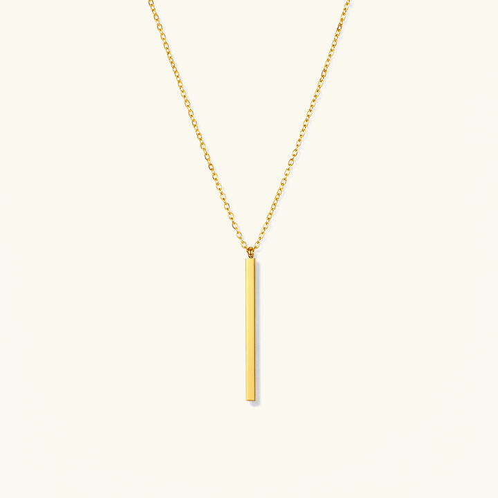 Gold-Tone Vertical Bar Pendant Necklace