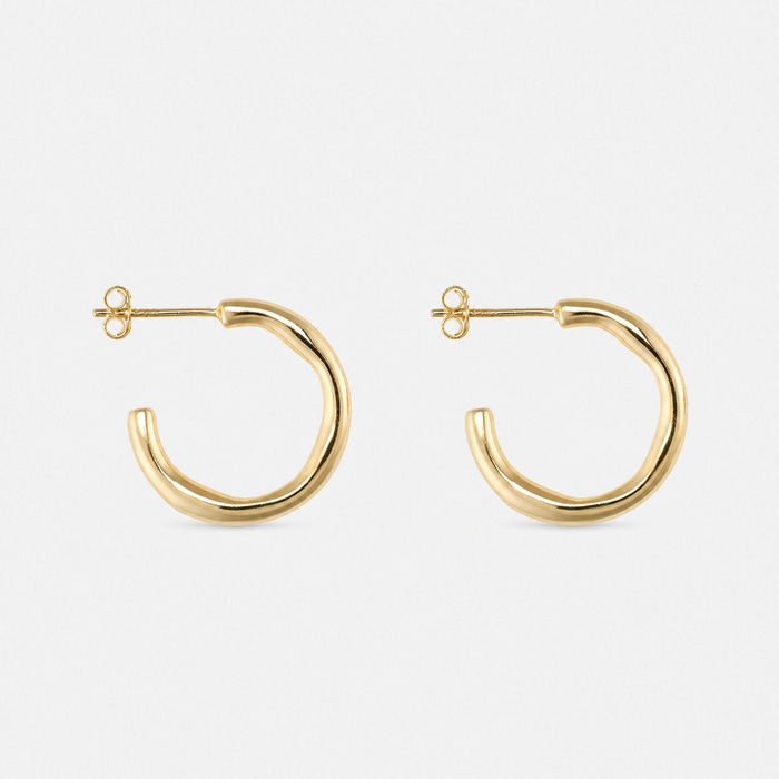 Gold-Plated Hoop Earrings with Delicate 18mm Hoop