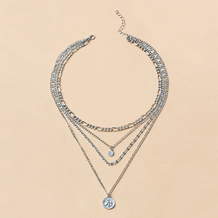 Gold layered coin charm necklace