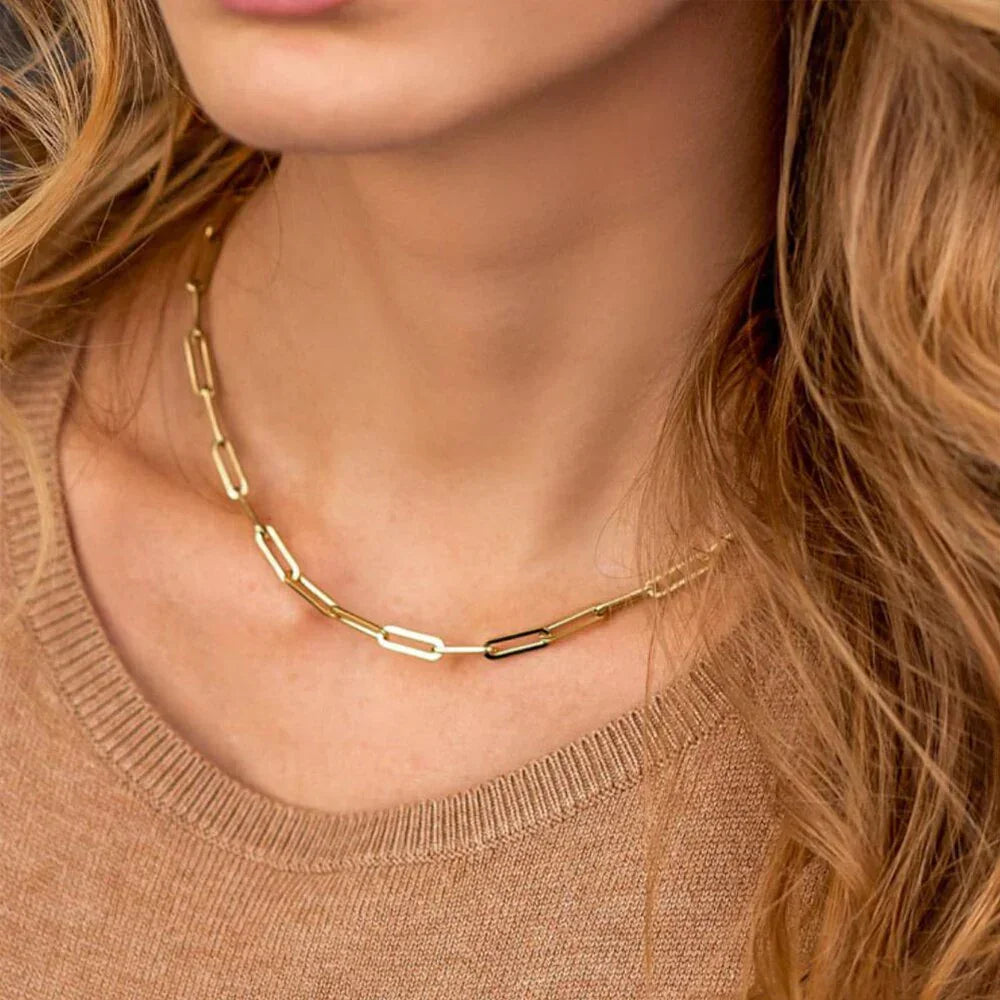 Gold-Tone Oval Link Chain Necklace
