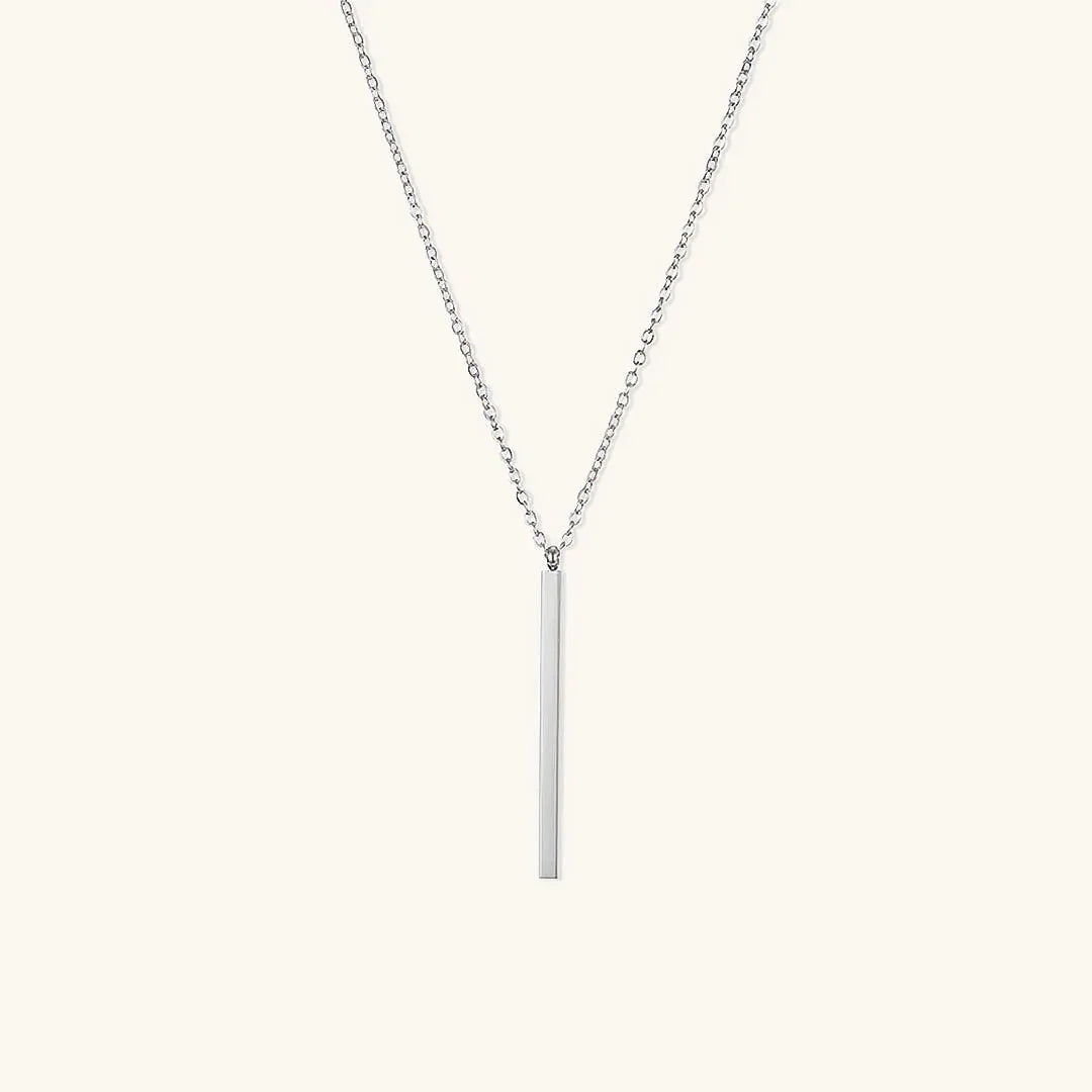 Gold-Plated Slim Bar Pendant Necklace