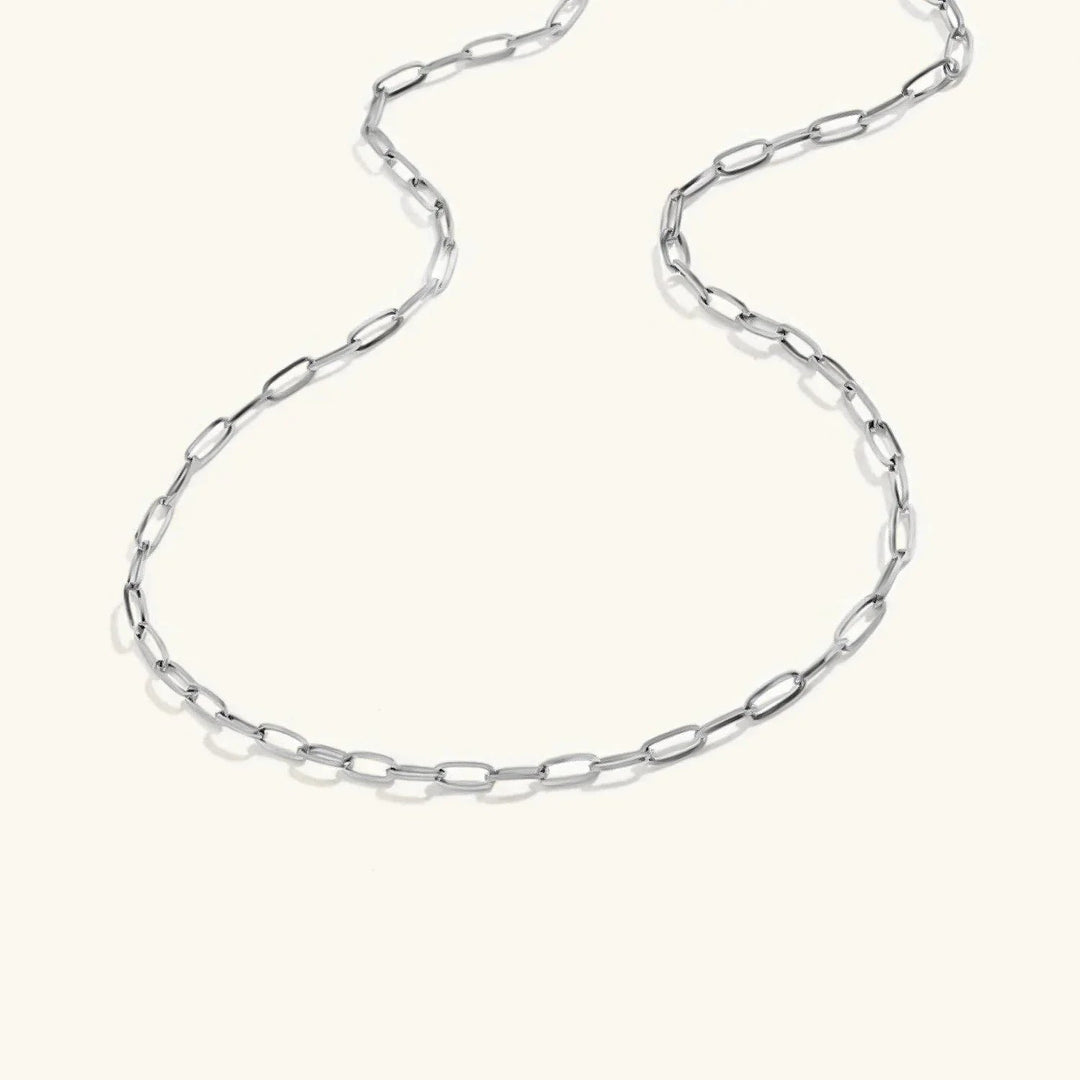 Gold-Plated Paperclip Chain Necklace Women