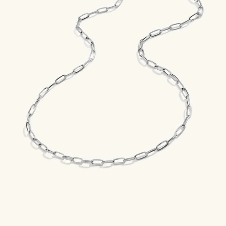 Gold-Plated Paperclip Chain Necklace Women