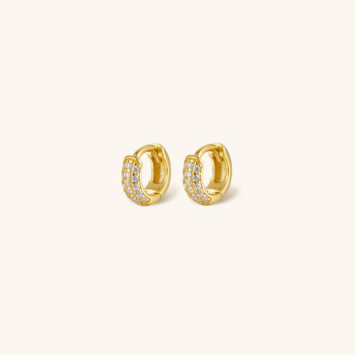 Gold-Plated Sterling Silver Pavé Hoop Earrings
