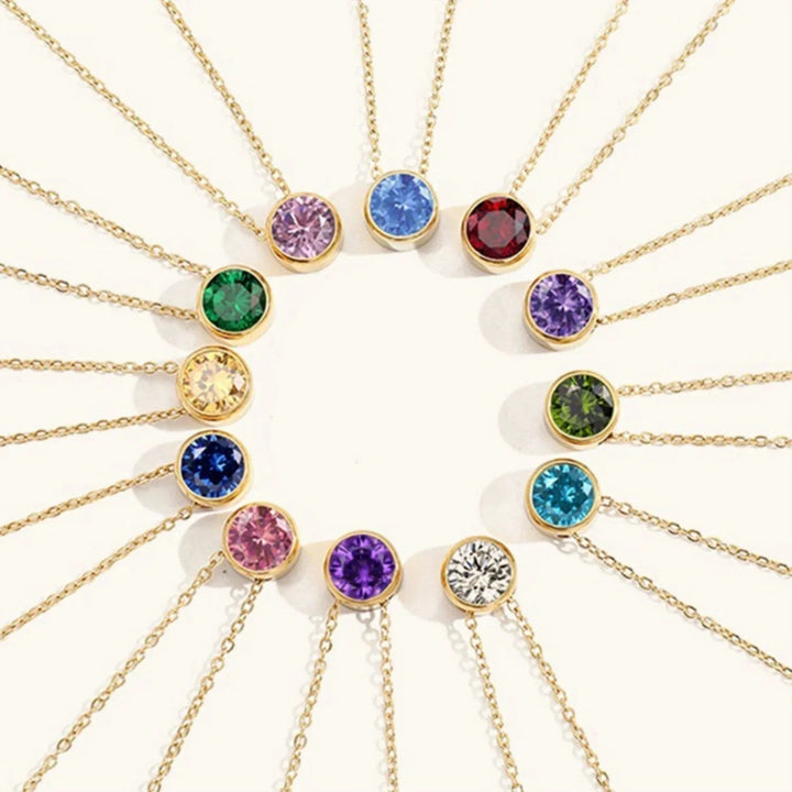 Gold-Plated Crystal Pendant Necklace Jewelry Set