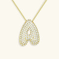 Gold-Plated Bubble Initial Diamond Necklace