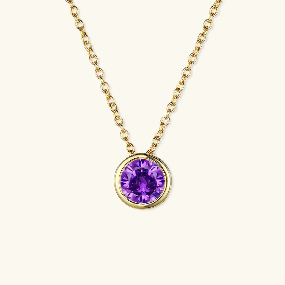 Gold-Plated Crystal Pendant Necklace Jewelry Set