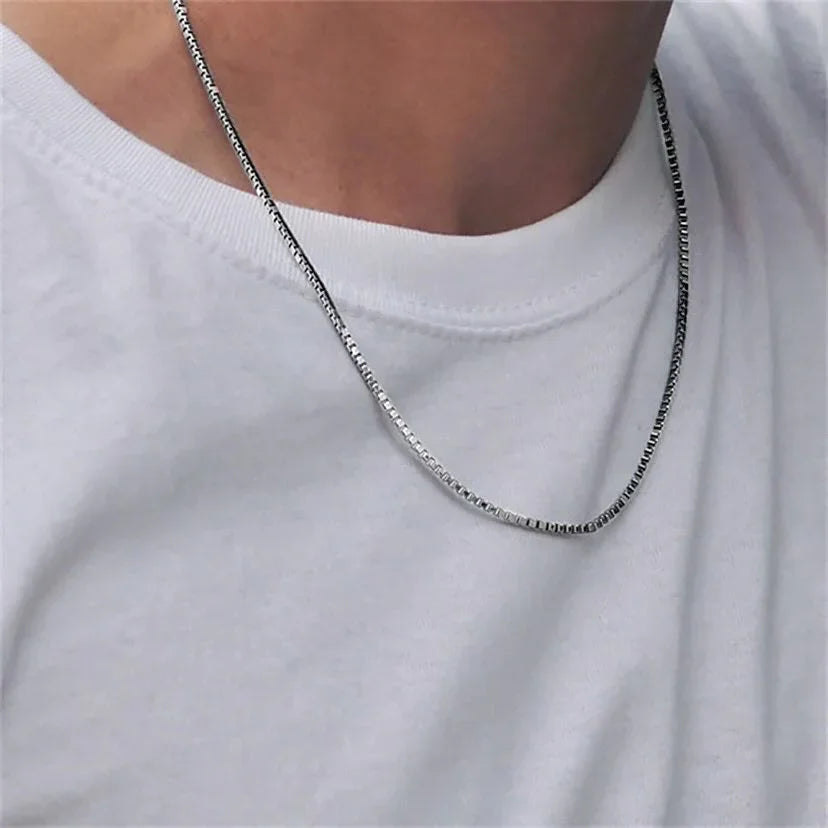 Gold-Plated Box Chain Necklace for Women