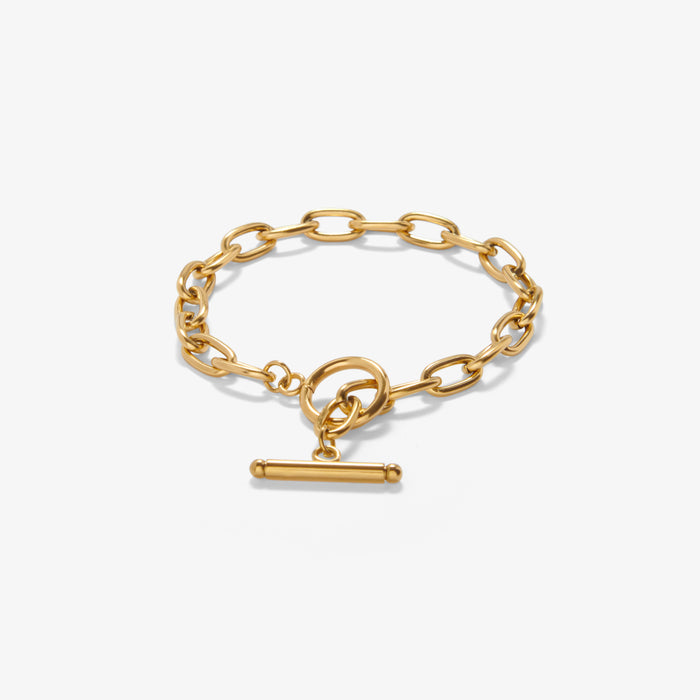 Women's Chain Link Bracelet with Toggle Clasp