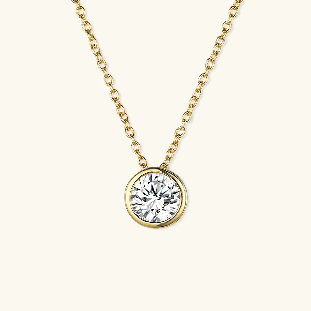 Gold-Plated Crystal Pendant Necklace Jewelry Set