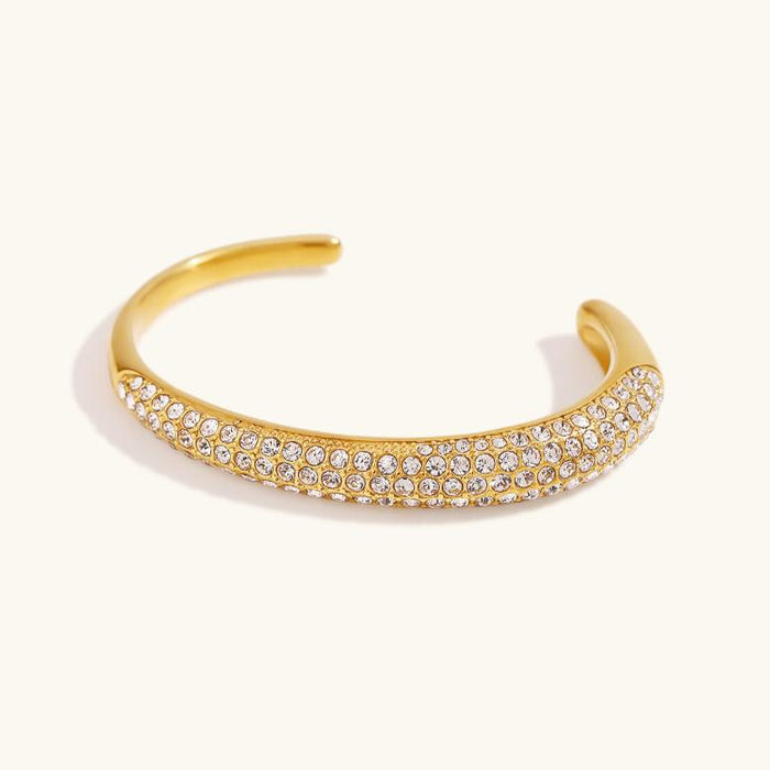 Women's Pavé Cuff Bracelet with Open Design