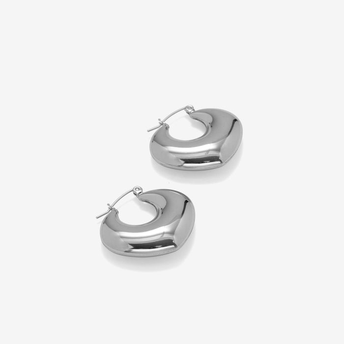 Chunky Dome Hoop Earrings with Hinged Clasp