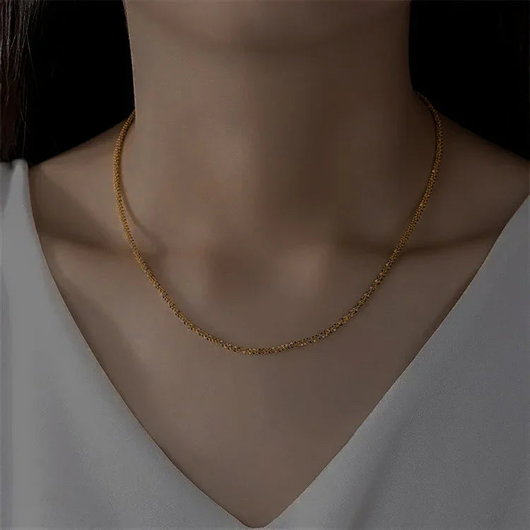 Gold-Plated Minimalist Chain Necklace for Women
