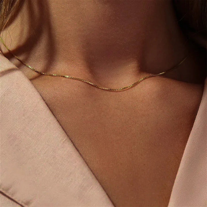 Gold-Tone Slim Box Chain Necklace