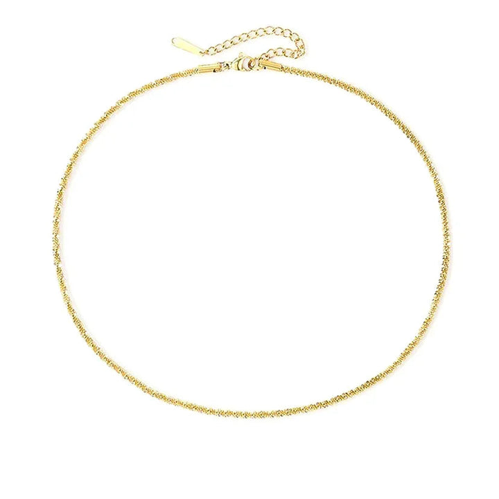 Gold-Tone Textured Chain Necklace for Women