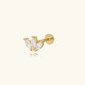 Gold-Plated Trio Flat Back Stud Earrings