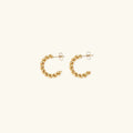 Gold-Plated Twist Hoop Earrings Women