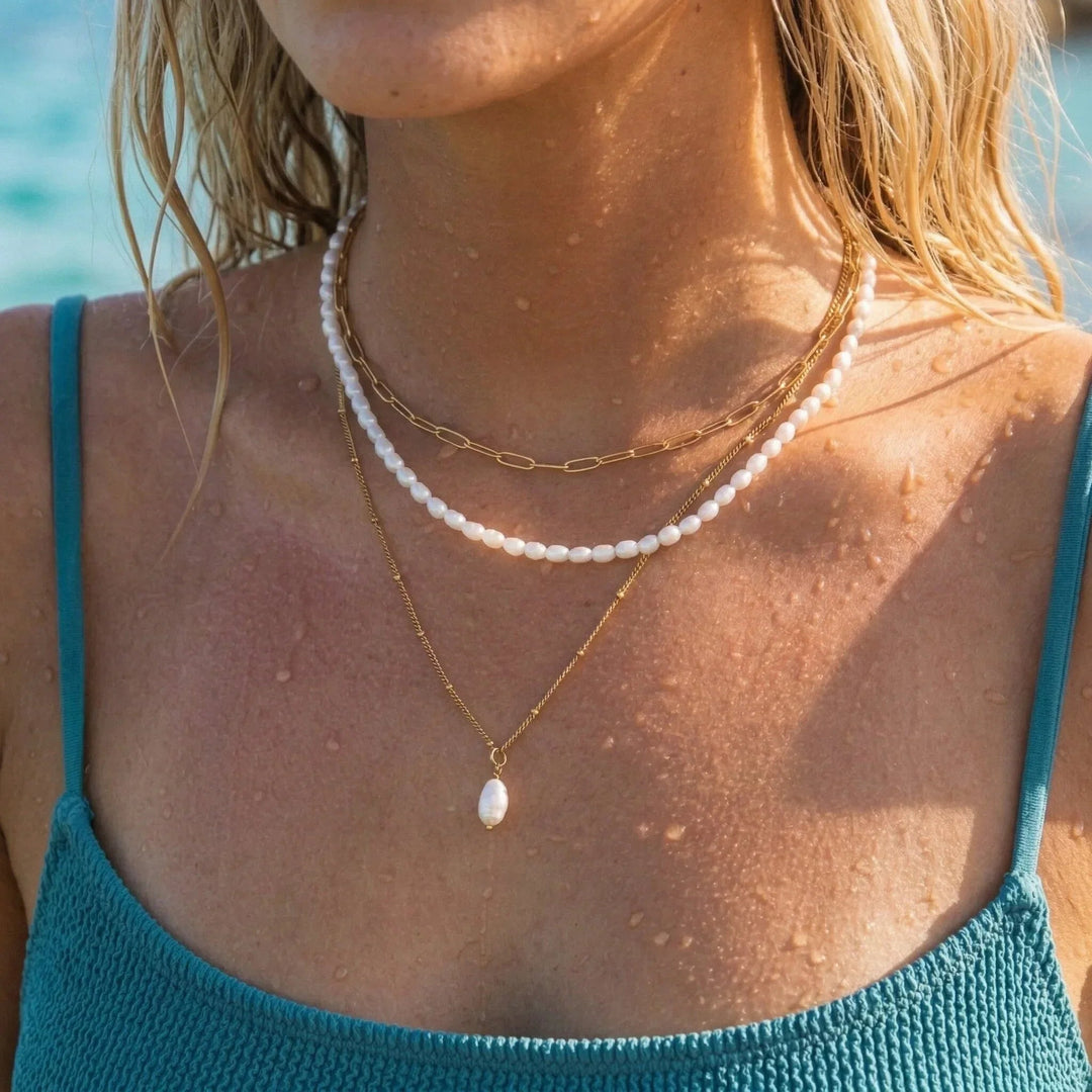 Gold-Tone Elongated Link Chain Necklace