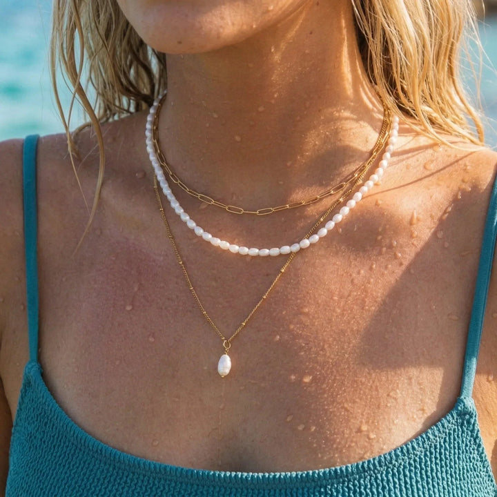 Gold-Tone Elongated Link Chain Necklace
