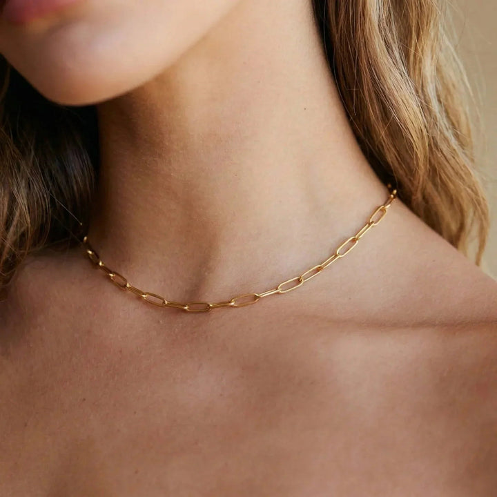 Gold-Plated Link Chain Necklace for Women