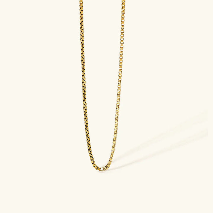 Gold-Plated Square Link Chain Necklace for Women