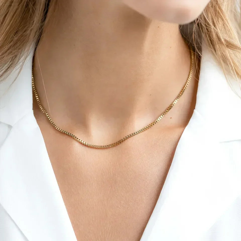 Gold-Tone Square Link Chain Necklace