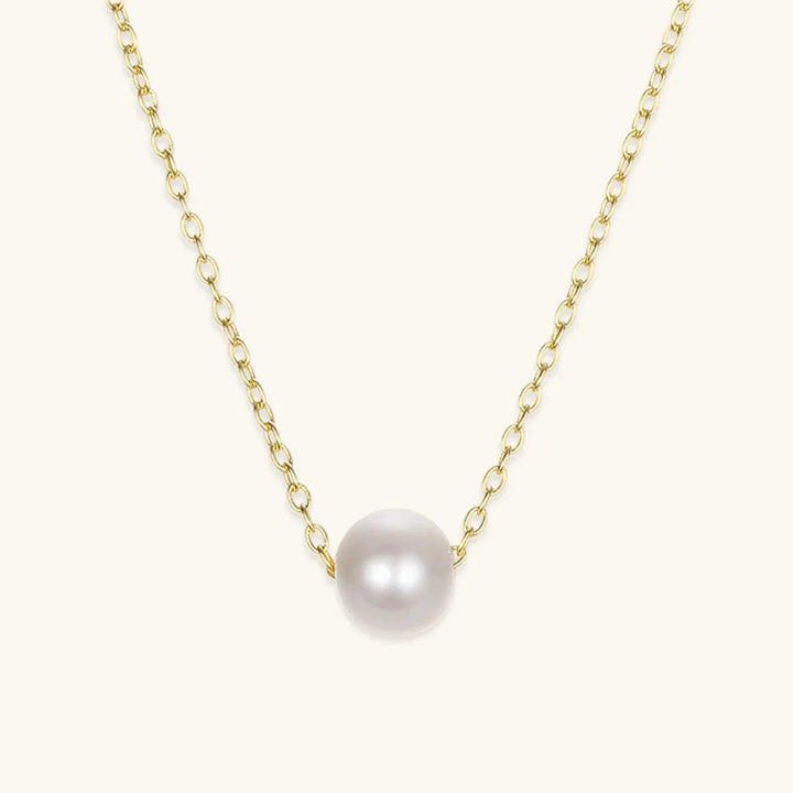 Gold-Tone Faux Pearl Pendant Chain Necklace
