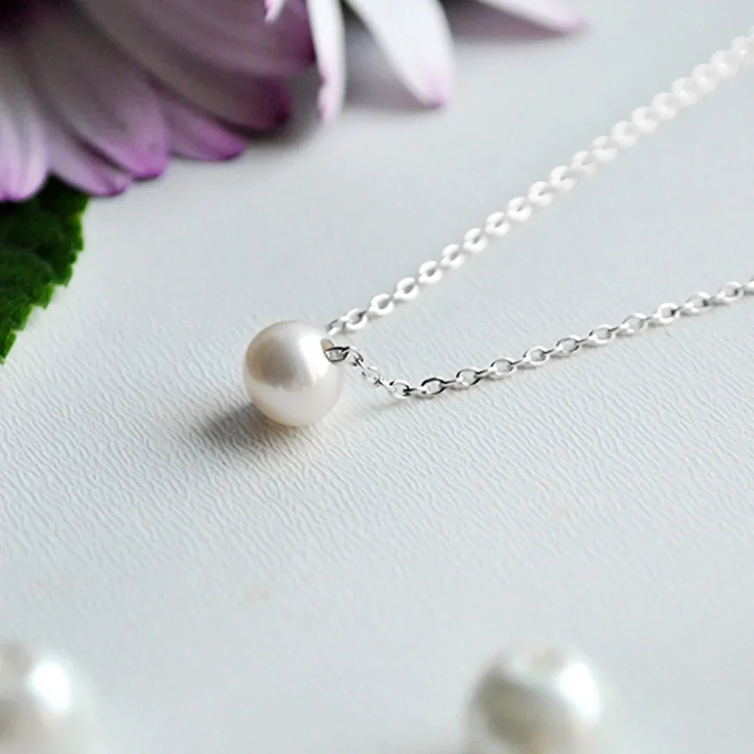 Gold-Plated Faux Pearl Minimalist Necklace for Women