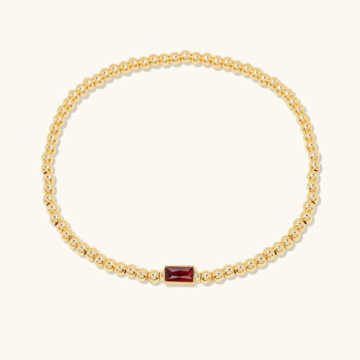 Birthstone Beaded Bracelet with Gemstone Centrepiece