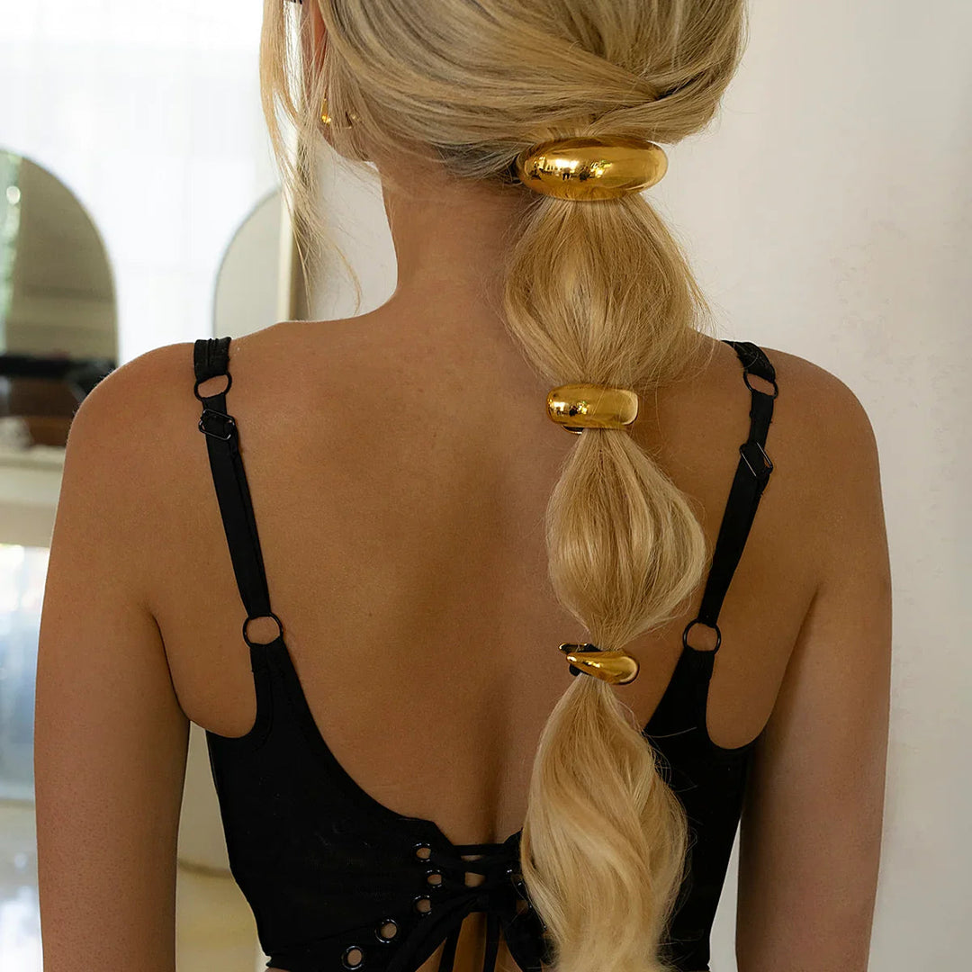 Gold-Plated Dome Hair Cuff for Women