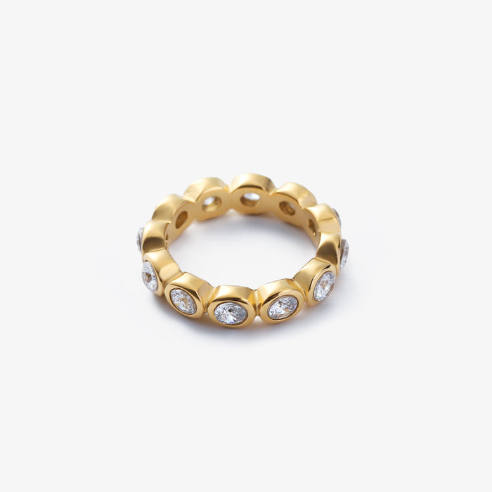 Diamond Bezel Eternity Ring with Oval Settings