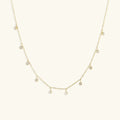 Gold-Plated CZ Station Necklace for Women
