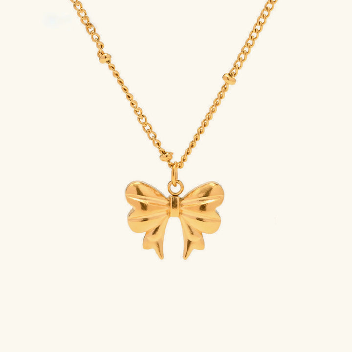 Gold-Tone Bow Pendant Chain Necklace