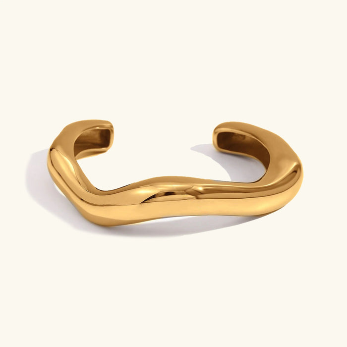Women's Asymmetrical Cuff Bangle with Open-Back Design