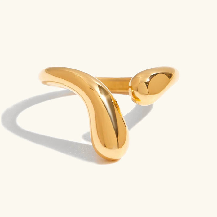 Twisted Band Ring with Abstract Wrap Design