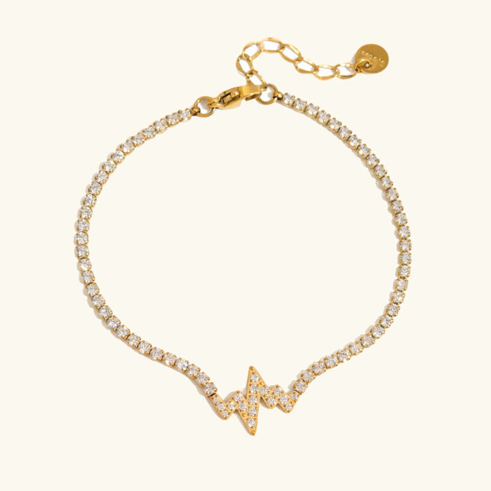 Pavé Heartbeat Bracelet with Adjustable Chain