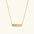 Gold Plated Cubic Zirconia Minimalist Pendant Necklace for Women