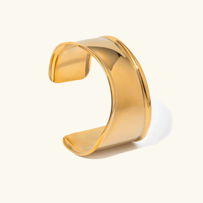 Sculptural Wide Cuff Bracelet Open Adjustable
