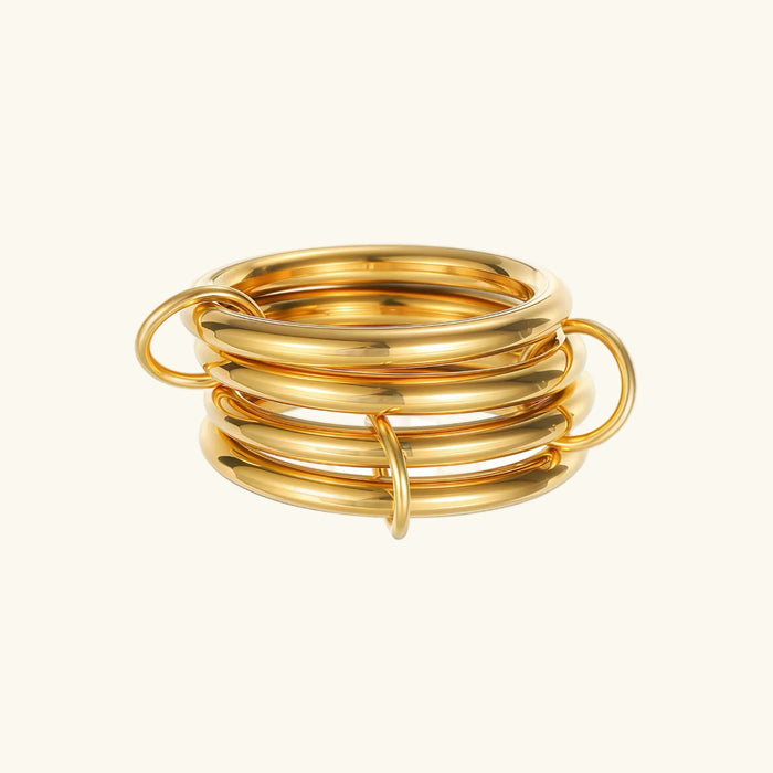 Women's Stacked Ring Gold-Tone Linked Multi-Band
